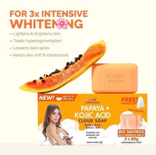 Load image into Gallery viewer, LUXE ORGANIX Papaya + Kojic Acid Cloud Soap 3x80g ( Eco Bundle Pack)