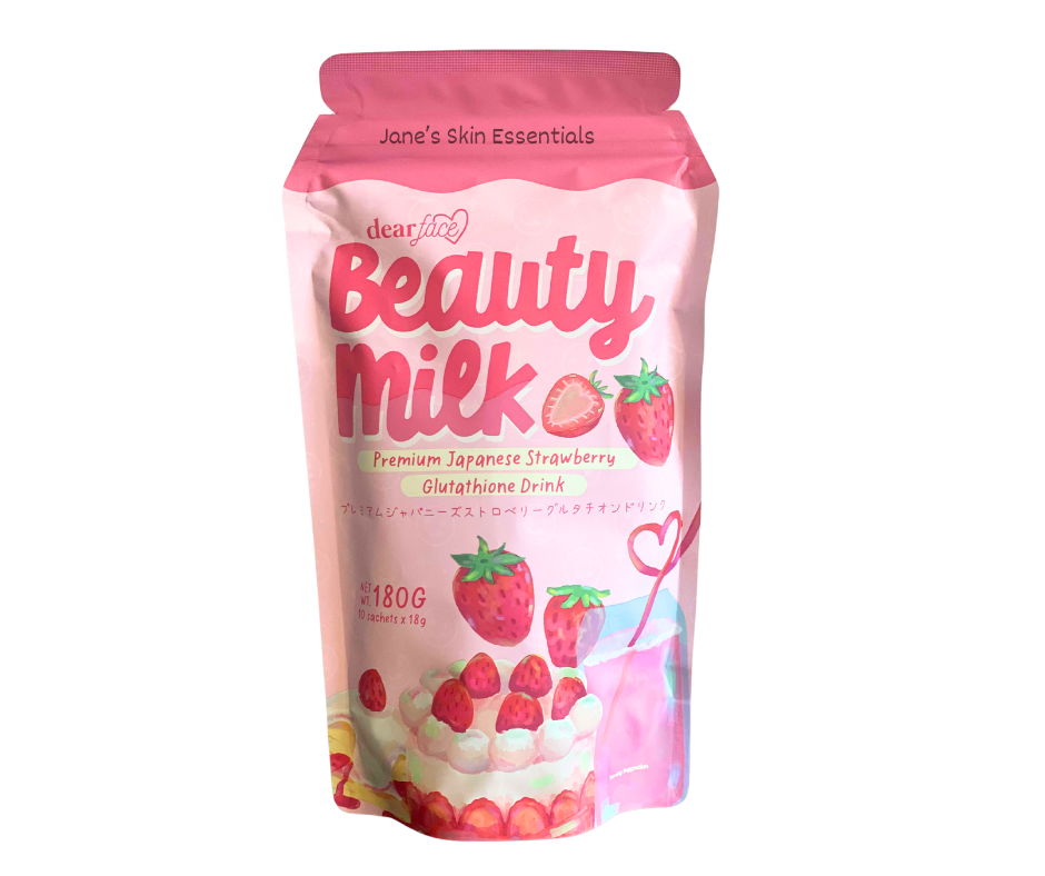 glutathione drink for skin whitening Beauty Milk Premium Japanese Strawberry Glutathione Drink 10 sachet – Jane's Skin Essentials