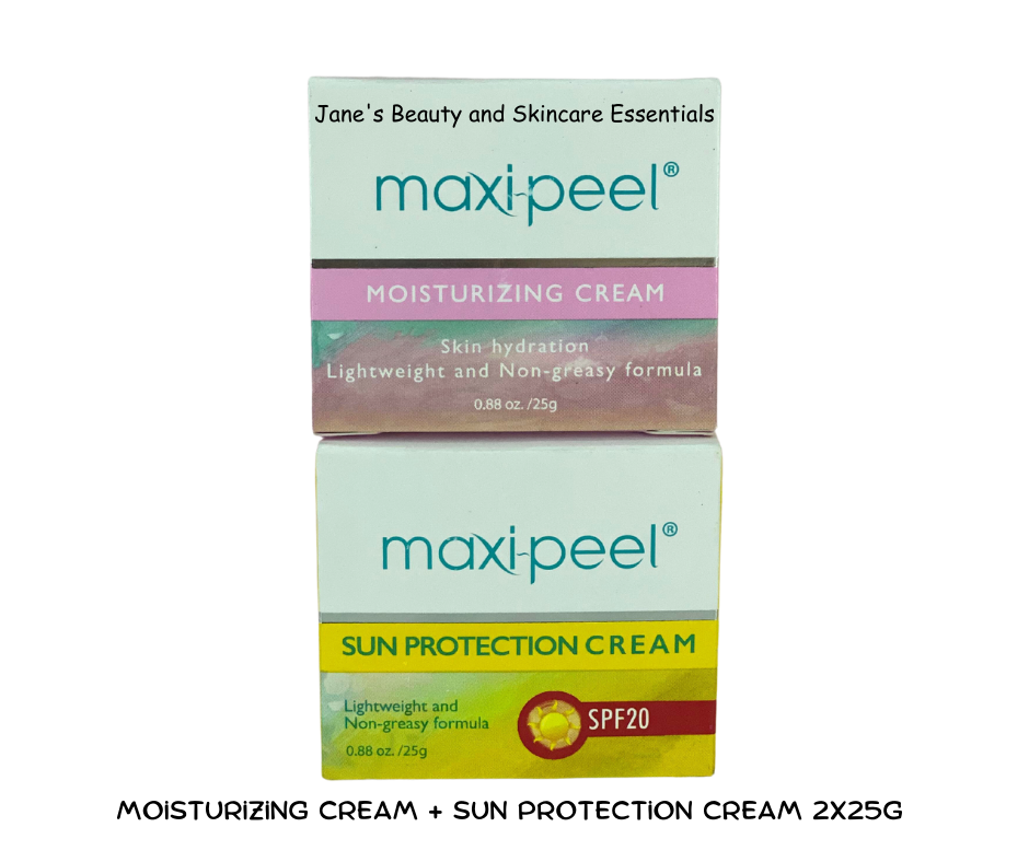 MaxiPeel Moisturizing Cream 25g & Sun Protection Cream 25g Jane's