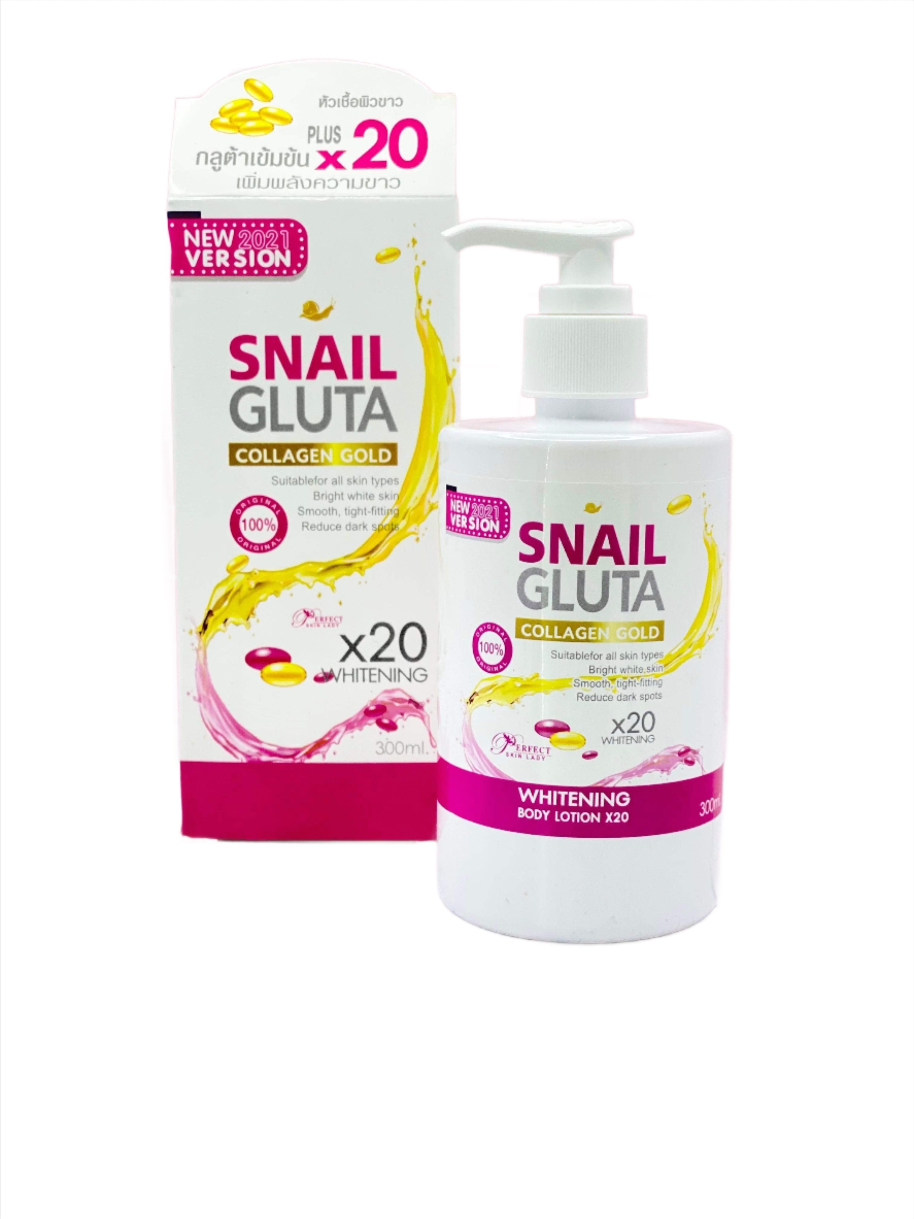 Snail Gluta Collagen Gold Whitening Body Lotion 300ml – Jane's Skin  Essentials