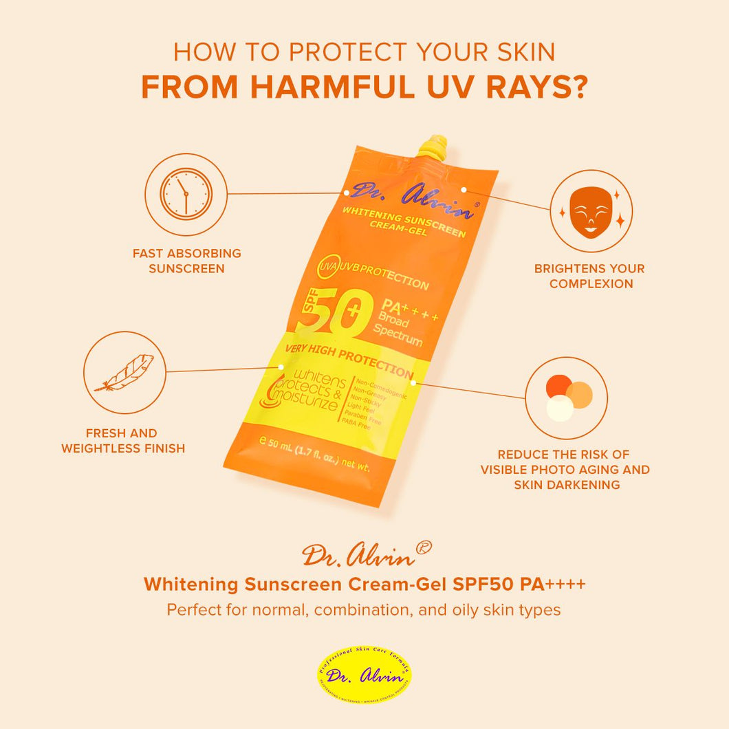 Dr. Alvin Whitening Sunscreen Cream Gel SPF50 (50ml)