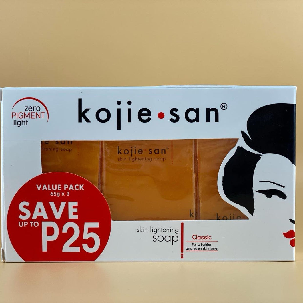 Kojie San Skin Lightening  Soap (65grams x 3) Zero Pigment Light