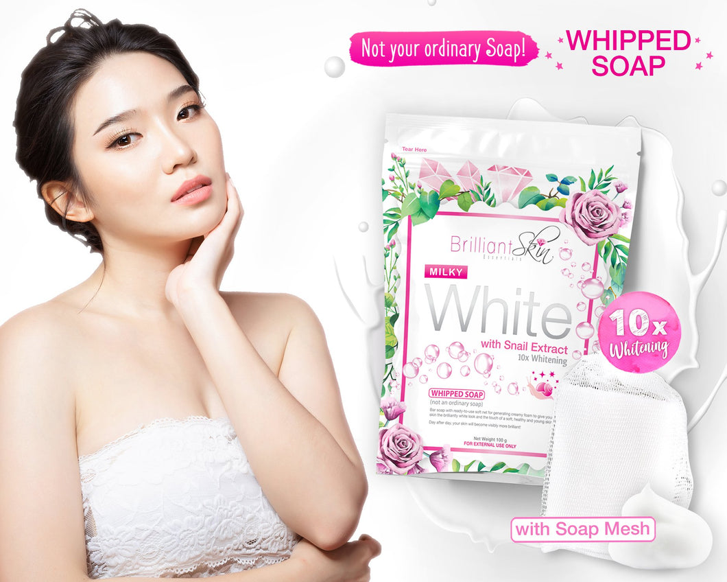 Brilliant Skin Milky White Whipped Soap ( 10x Whitening )