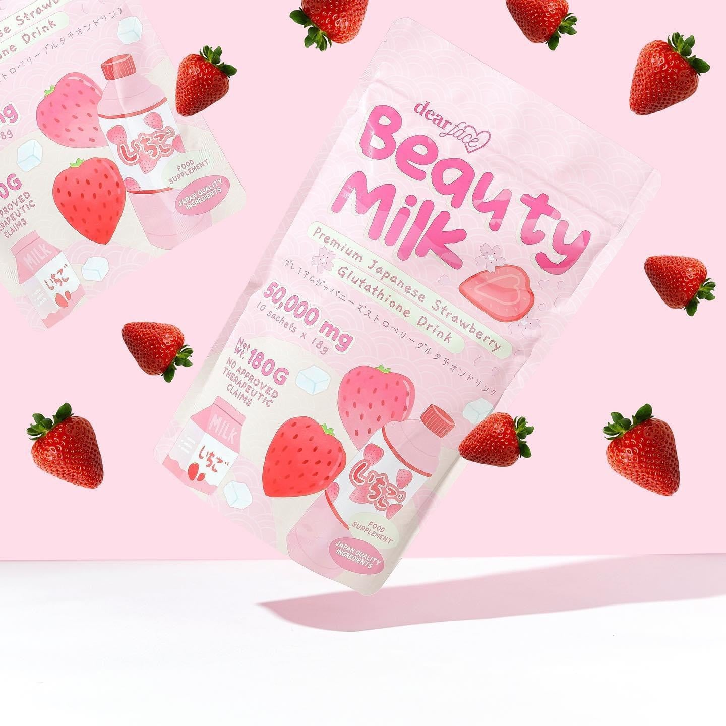 Beauty Milk Premium Japanese Strawberry Glutathione Drink 10 sachet Jane's Skin Essentials Beauty Milk Premium Japanese Strawberry Glutathione Drink 10 sachet Jane's Skin Essentials
